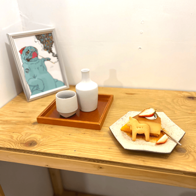 【UNIカフェ】隠れ家古民家カフェでいただく「プリンケーキ」が一度で二度美味しい（大溝駅）